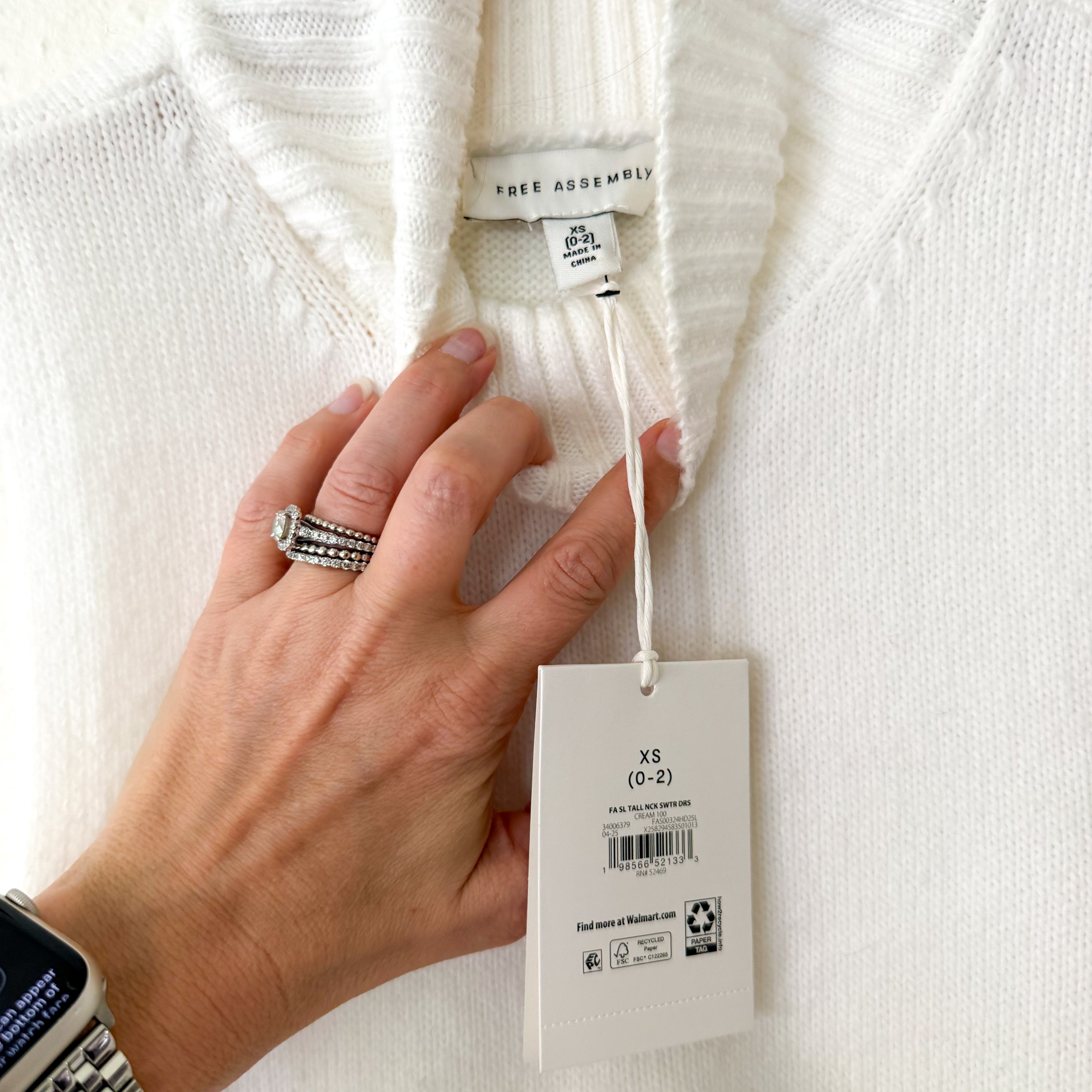 Cece Ruffle Mock Neck Sweater in Ivory | XS