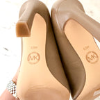 MICHAEL Michel Kors Womens Birch Amara Taupe Leather Pointed Toe Pump | 6.5