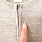 H&M 100% Washable Wool Beige Melange Long Sleeve Zipper Jumpsuit | 9-12m