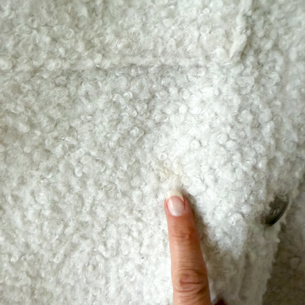 H&M Oversized Teddy Sherpa Shacket in Cream | XS