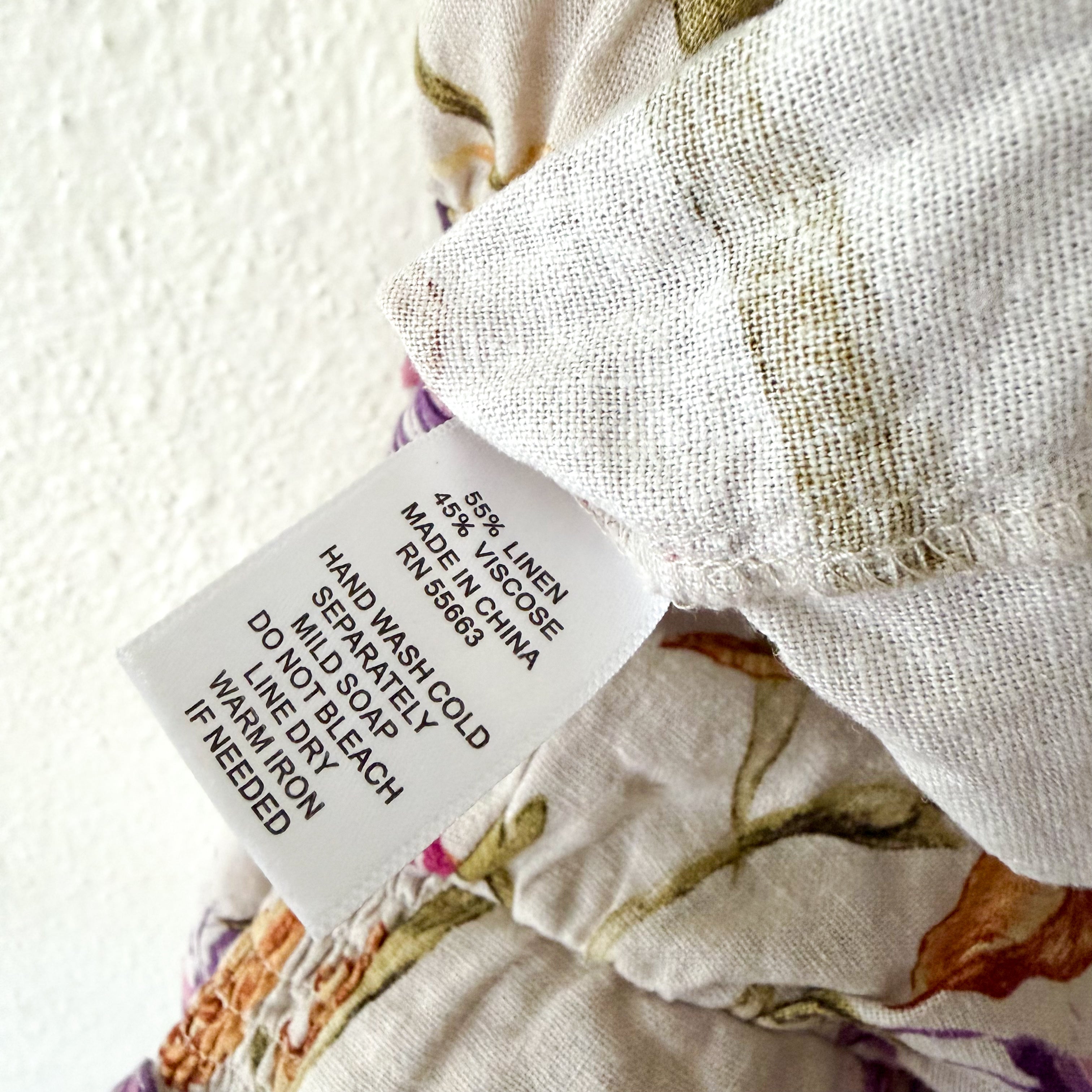 Joie Linen Blend Neutral Floral Midi Dress | S