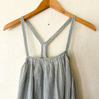 Celandine x Anthropologie Cotton Seersucker French Grey Stripe Summer Mini Dress | XXS