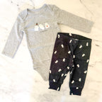 Carter's Grey Halloween Ghosts Long Sleeve Tee Black Ghost Legging Set | 3-6m