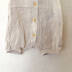 H&M 100% Linen Tan Sleeveless Button Down Romper | 0-3m