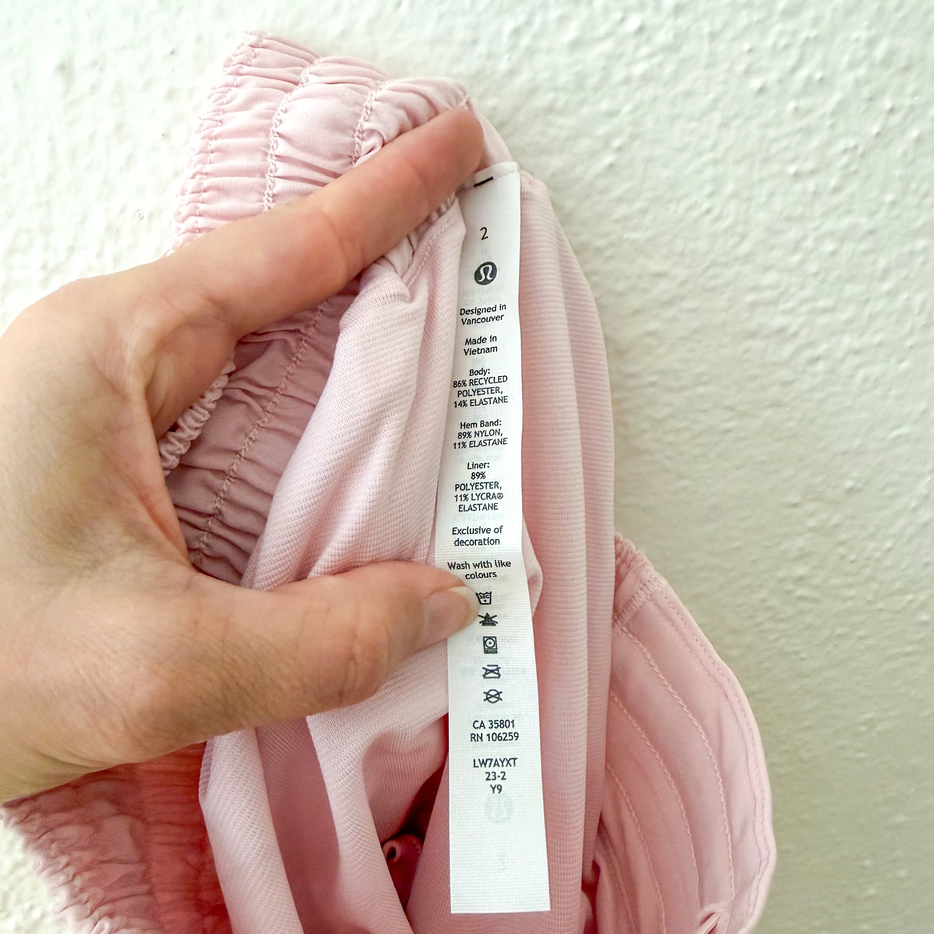 Lululemon Hotty Hot High-Rise Lined 4" Running Shorts in Soft Pink | 2