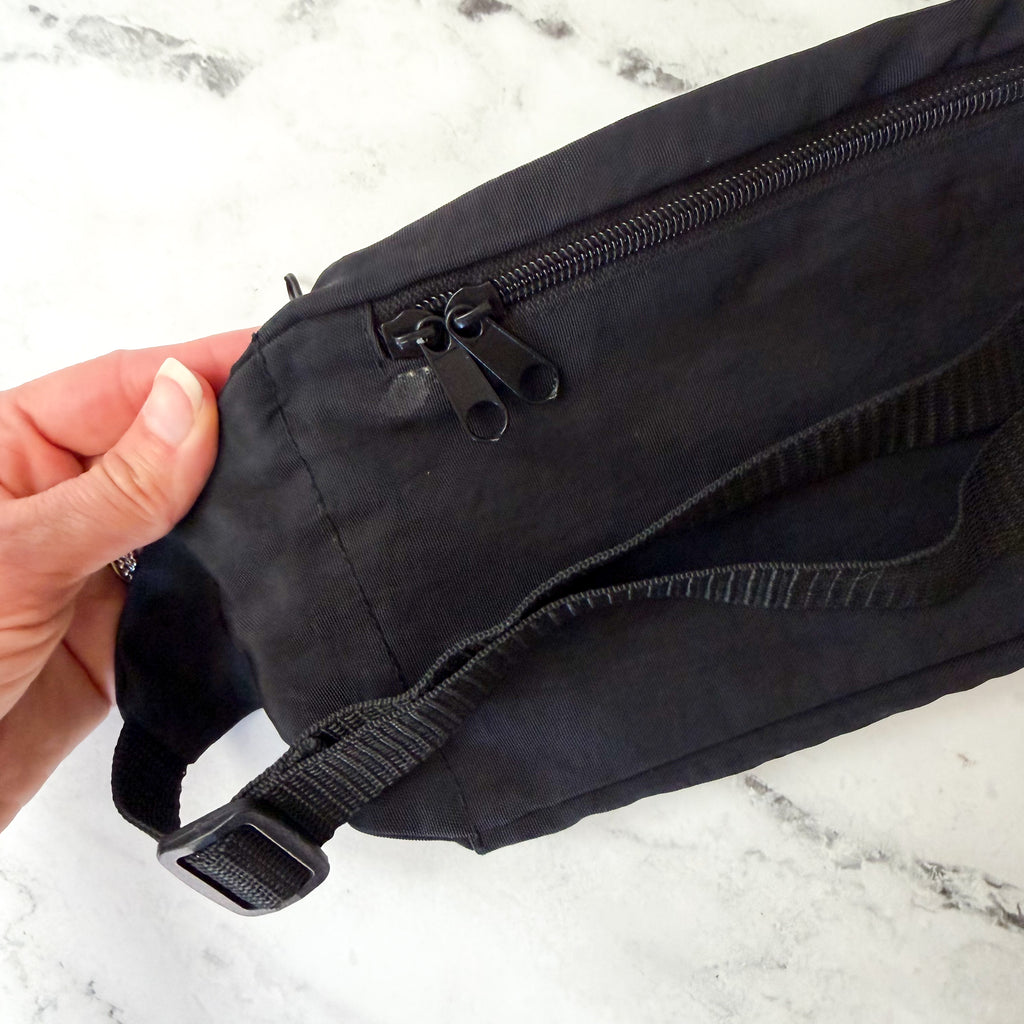 Vintage 90s Walt Disney World Embroidered Fanny Pack | Black Retro Waist Bag