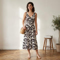 Nine West Linen Blend Belted Ikat Midi Dress | XS