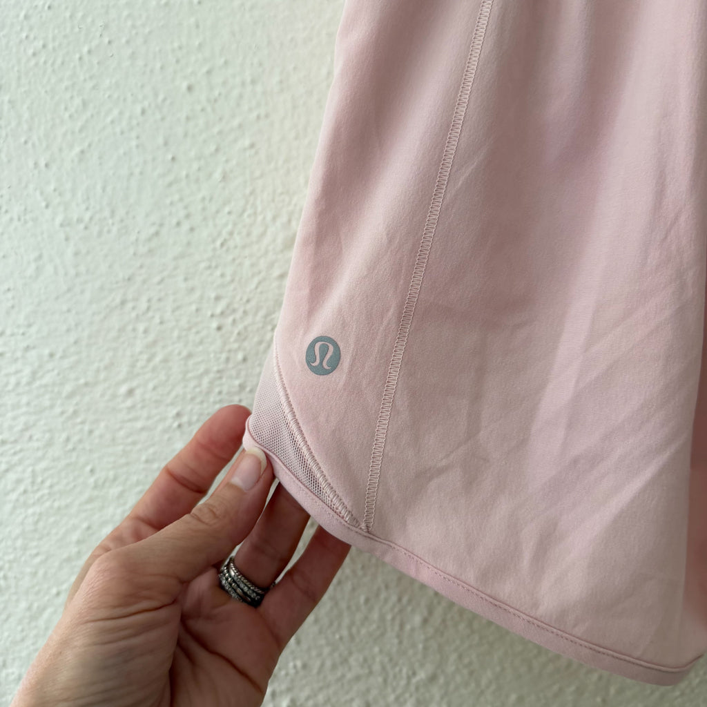 Lululemon Hotty Hot High-Rise Lined 4" Running Shorts in Soft Pink | 2