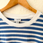 J.Crew Striped Long Sleeve Tee in Sunwashed Sea Blue White | XXS
