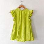 Chelsea & Theodore Neon Green Gauze Top | S