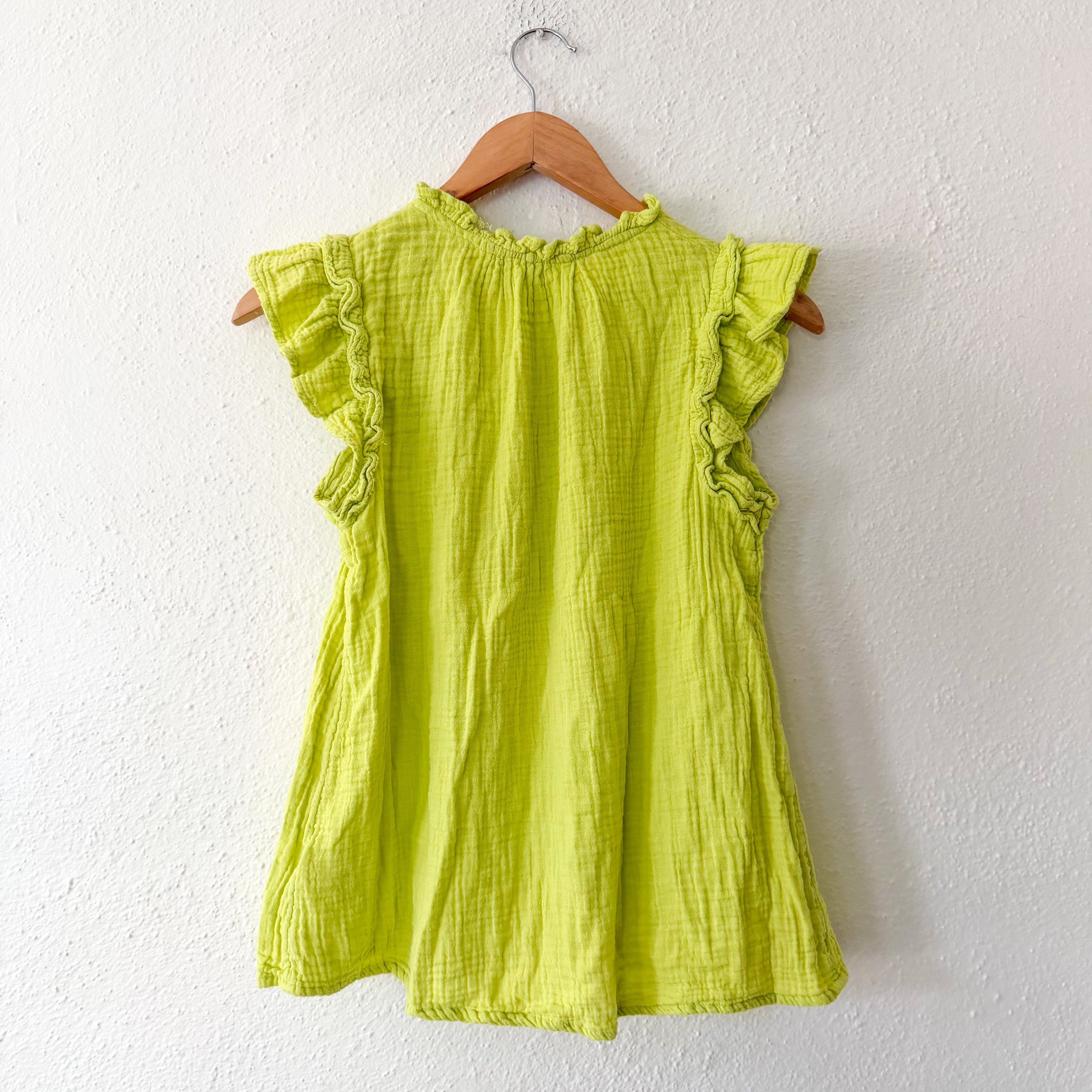 Chelsea & Theodore Neon Green Gauze Top | S