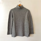 Vince 100% Cashmere Donegal Side Slit Turtleneck Sweater Heather Grey | XS