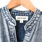 Cloth & Stone Long Sleeve Acid Wash Tencel Denim Shirt Dress | XS