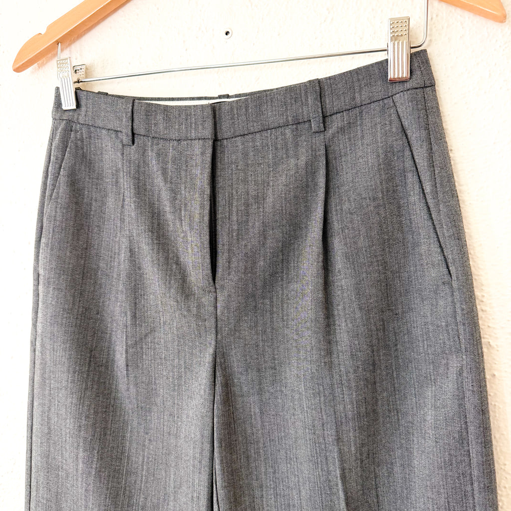 J.Crew Essential Wide-Leg Pant in Grey Italian Studio Wool Blend | 0