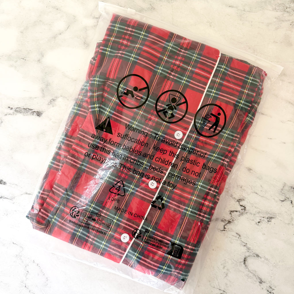 Classic Men's Red Holiday Plaid Pajama Set | M