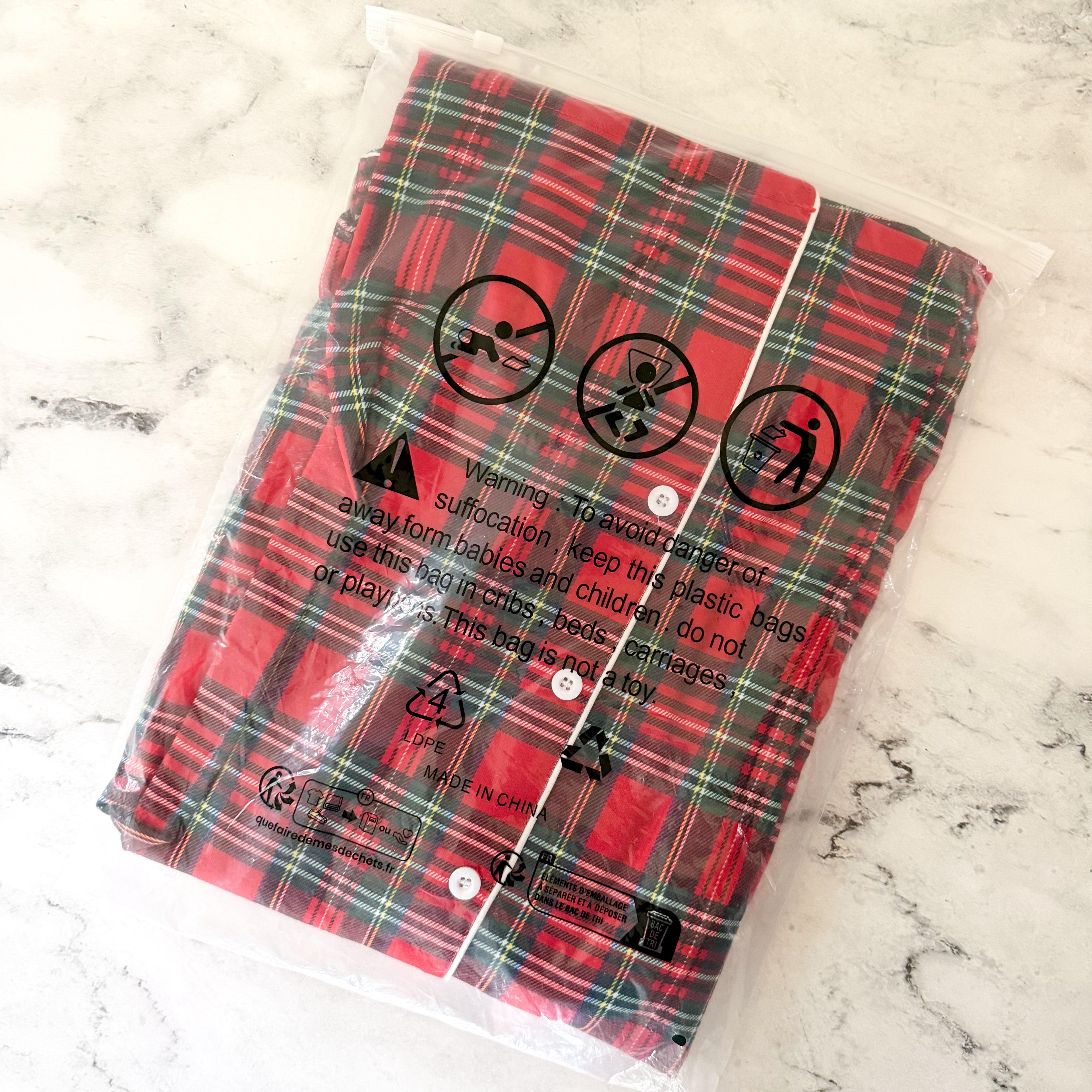 Classic Men's Red Holiday Plaid Pajama Set | M