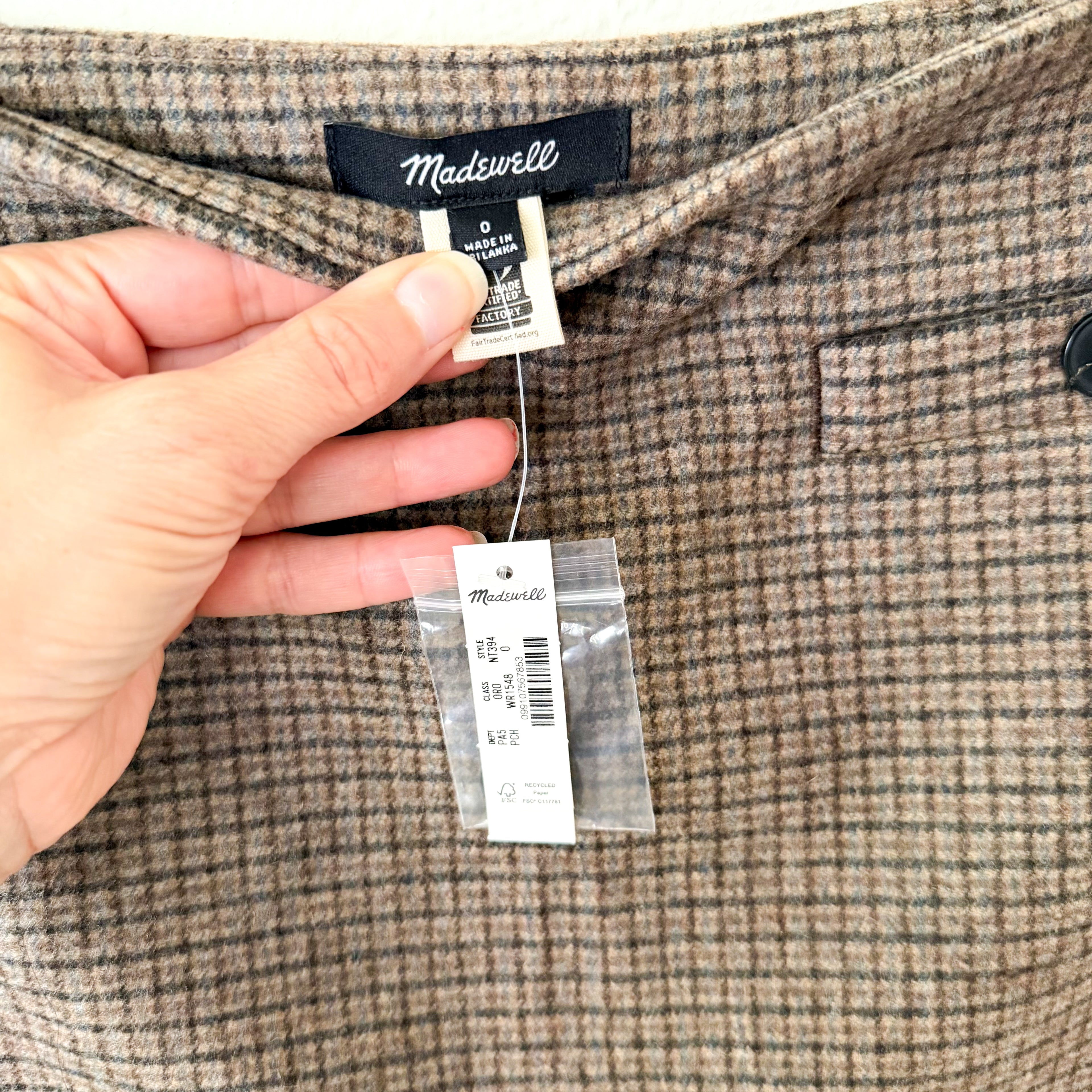 Madewell Italian Wool-Blend Mini Skirt in Parton Check | 0