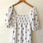 Love, Tomas Emerson Fry Linen Blend Boho Half Sleeve Block Print Maxi Dress | XS