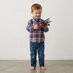 Class Club Boy Red White Blue Plaid Long Sleeve Buttons Down | 2-3T