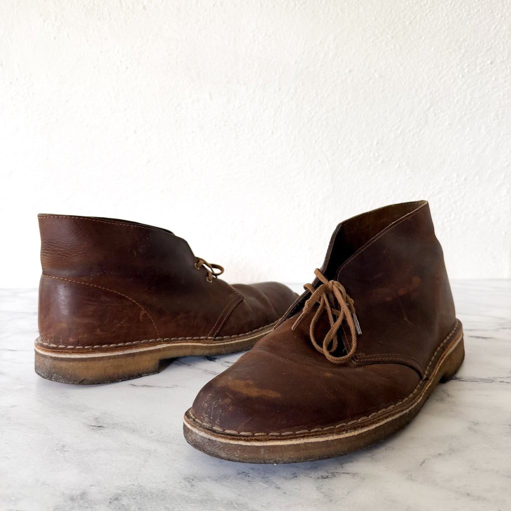 Clarks Originals Brown Oiled Leather Chukka Desert Boots | 11