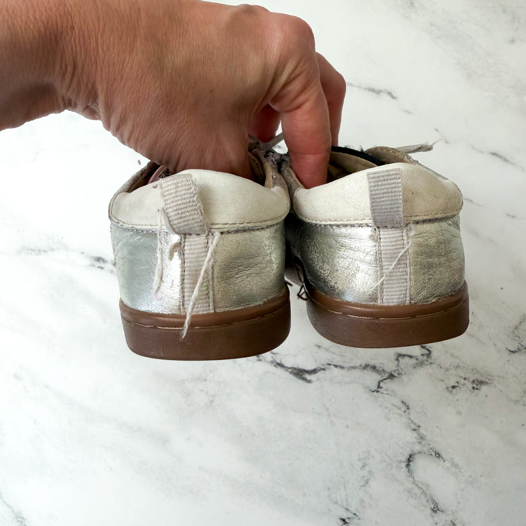 Old Soles Kids Wos Pink Star Champagne Leather Sneakers | 11