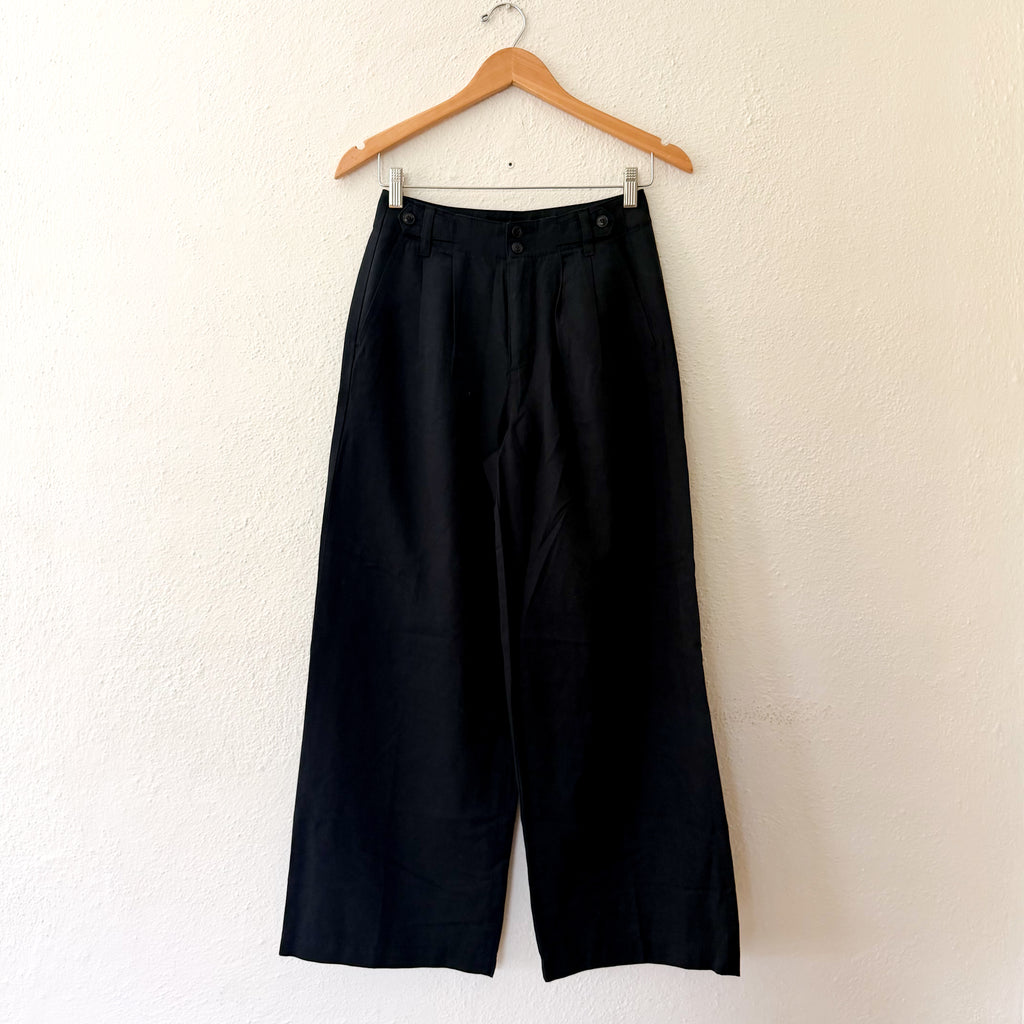 Madewell The Petite Harlow Wide-Leg Pant in Deep Indigo Navy | 0P