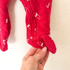 Carter's Red Gingerbread Textured 2-Way Zip Footed Sleeper | 3-6m