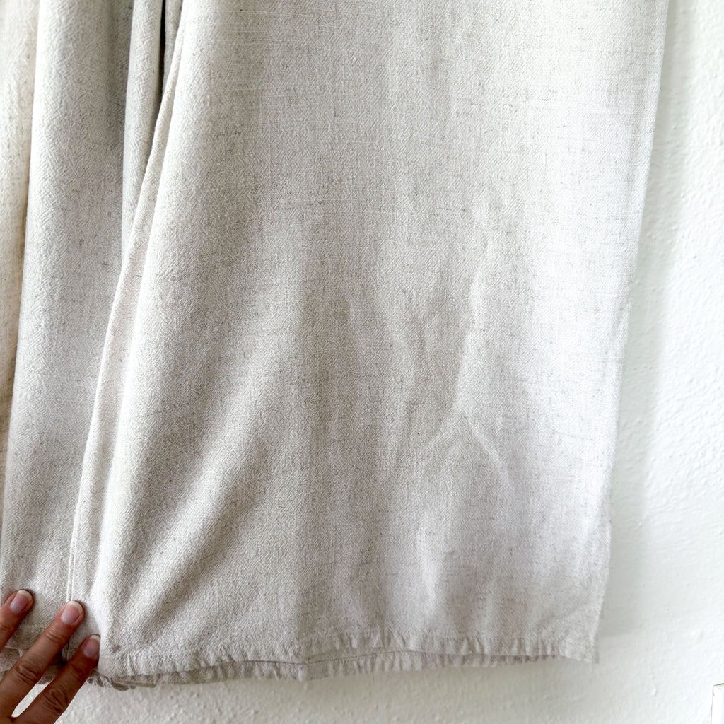 Treasure & Bond Natural Cream Textured Linen Blend Relaxed Jumpsuit | XS