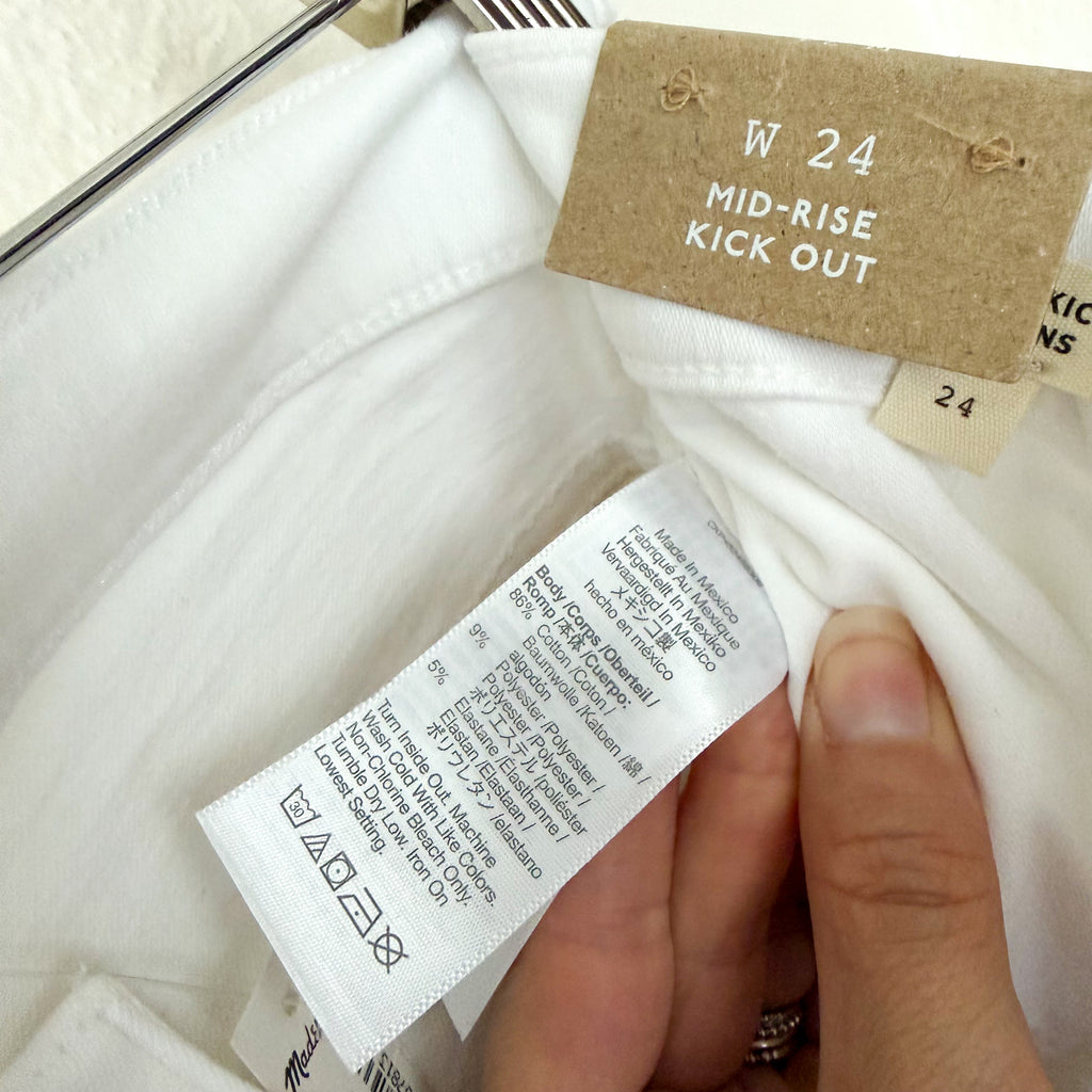 Madewell Mid-Rise Kick Out Crop Jeans in Pure White | 24