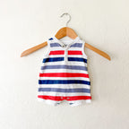 Carter's Red White & Blue Wide Stripe Sleeveless Romper | 0-3m