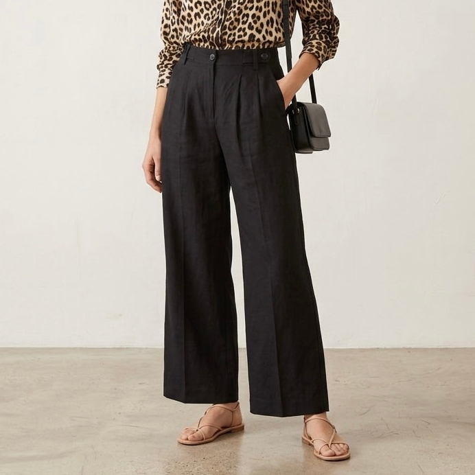 Madewell The Petite Harlow Wide-Leg Pant in Deep Indigo Navy | 0P