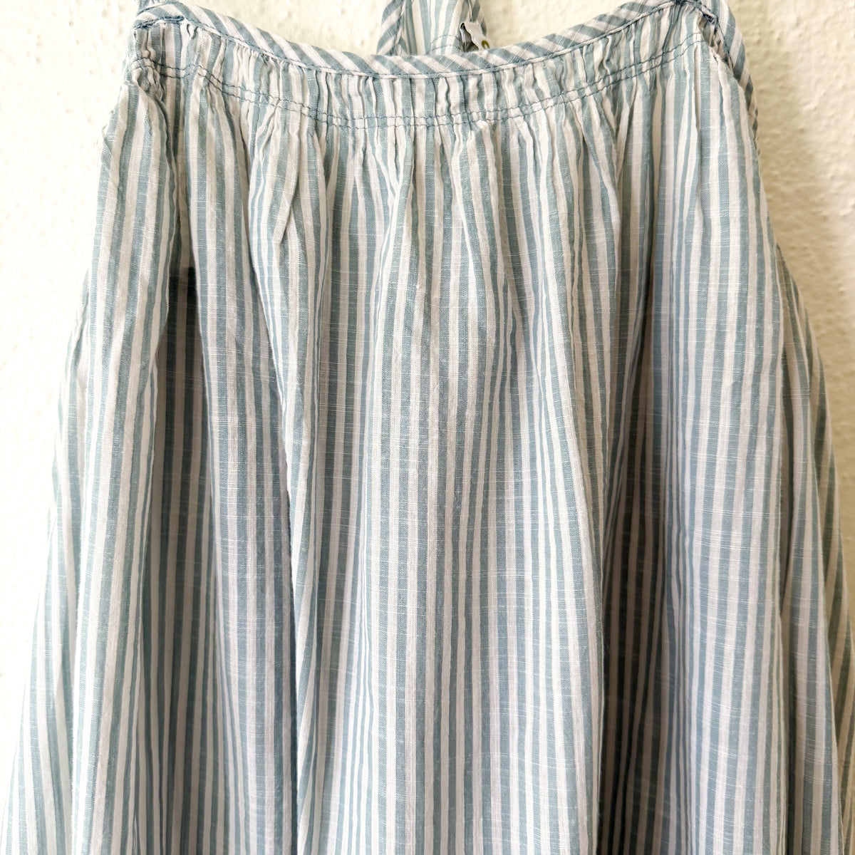 Celandine x Anthropologie Cotton Seersucker French Grey Stripe Summer Mini Dress | XXS