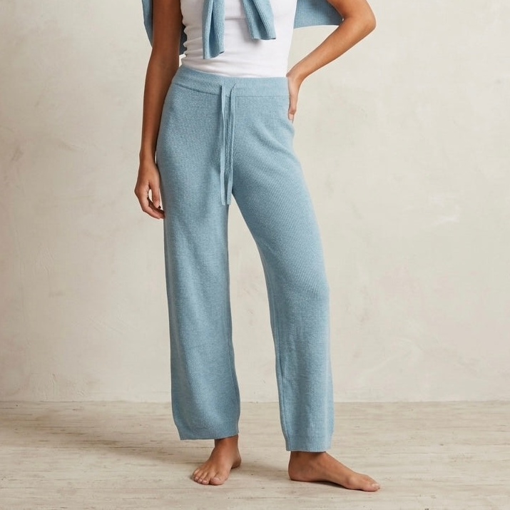 Free People Beach Turquoise Open Weave Wide Leg Pants | XS