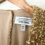 & Other Stories Wrap-Effect Gold Sequin Dolman Sleeve Mini Dress | 0/EUR 32