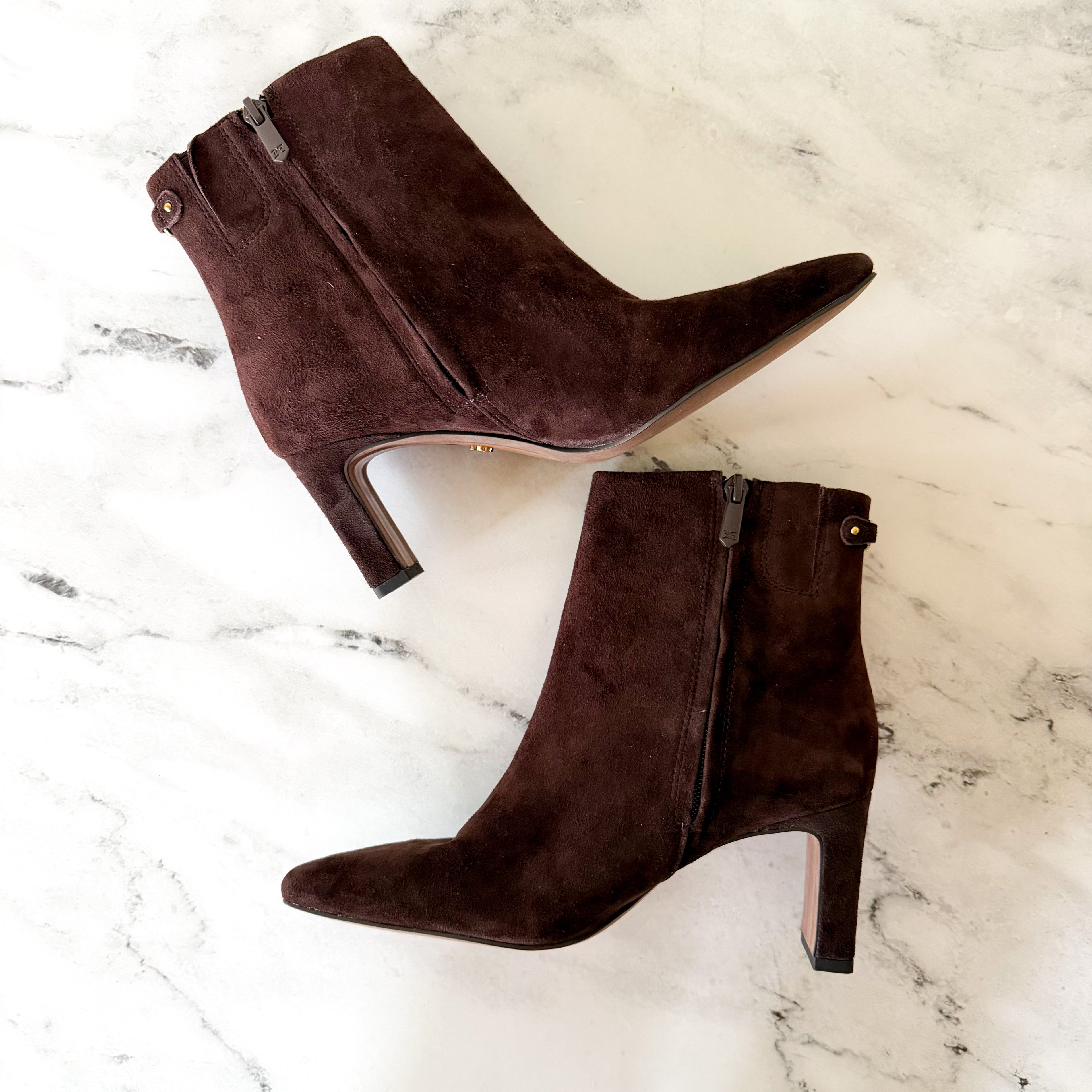 Sam Edelman Saige Suede Ankle Bootie in Cafe Noir | 6.5