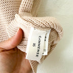Commense Sleeveless Mockneck Sweater Top in Neutral Beige | XS