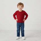 Carter's Boys Red Diamond Cable Knit Sweater | 24m