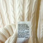 River Island Turtleneck Cable Knit Long Sleeve Midi Sweater Dress in Cream | S
