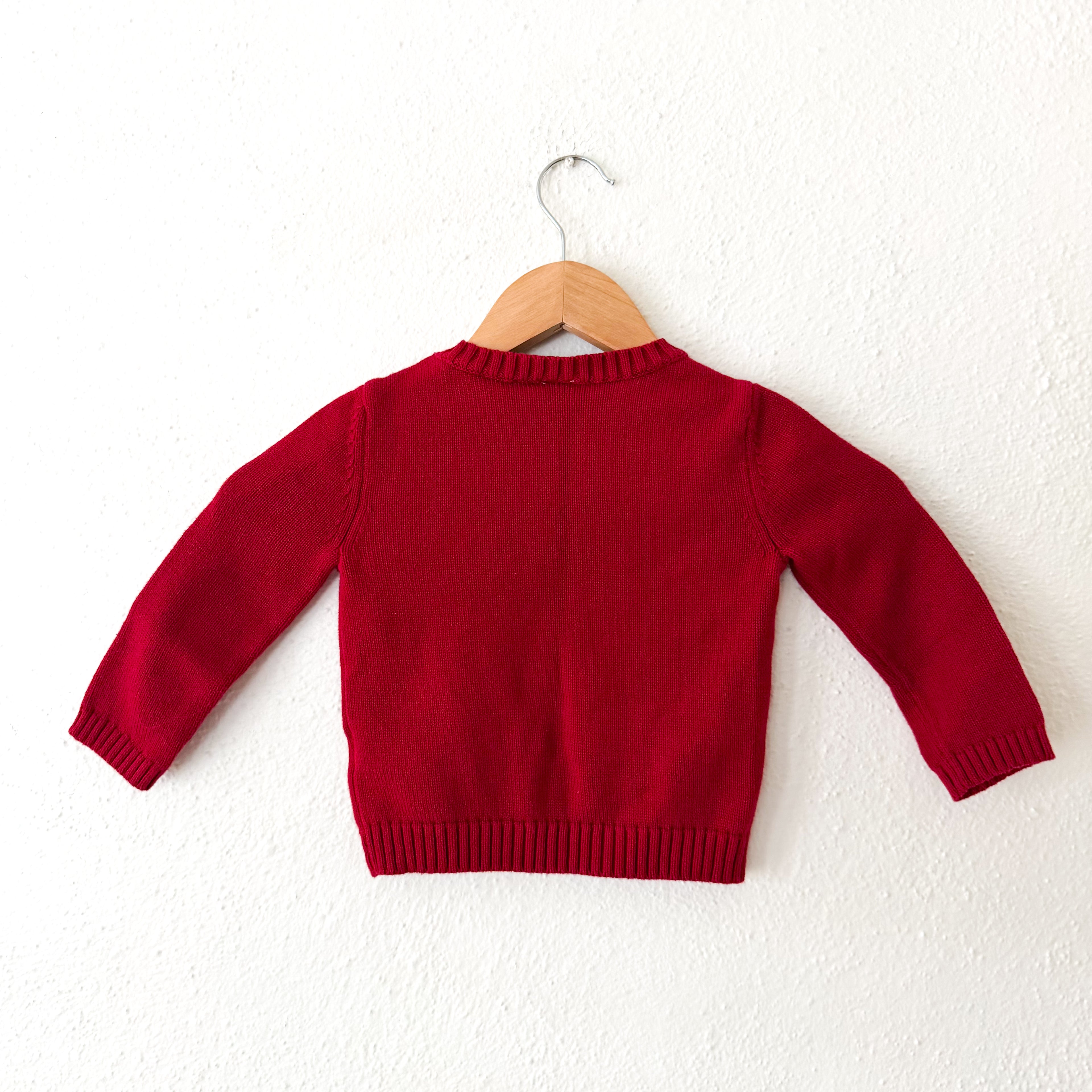 Carter's Boys Red Diamond Cable Knit Sweater | 24m