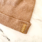 Zara Good Things Ahead Ribbed Teddy Ears Beanie in Pecan