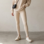 Zella White Beige Cream Wavy Design Seamless Leggings | S