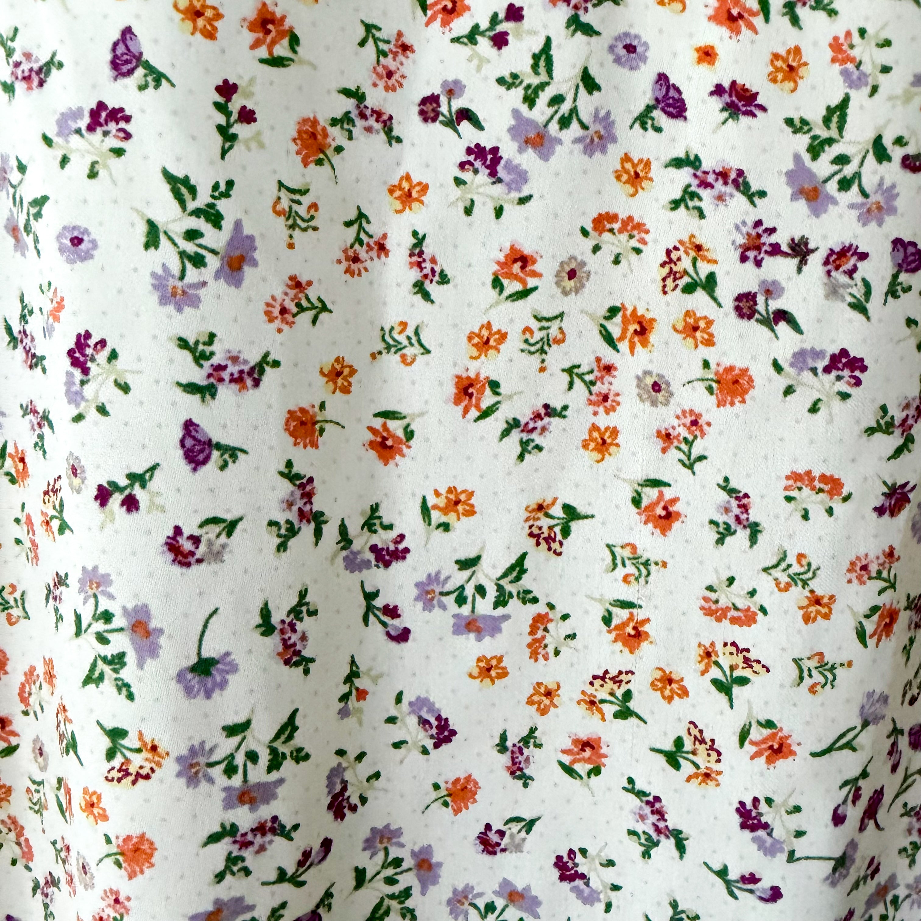 Elodie Cream Floral 3/4 Puff Sleeve Blouse | XS