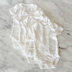 Carter's White Basics Short Sleeve Bodysuit Bundle x4 | 0-3m