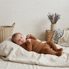 Solly Baby Modal Cacao Brown Long Sleeve T-Shirt + Footed Pants Sleepwear Matching Set | 0-3m