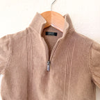 Next Clothing Taupe Quarter Zip Cotton Sweatshirt | sz 18-24m