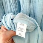 Caslon Smocked Tie Strap Cotton Gauze Midi Sundress in Baby Blue | XS