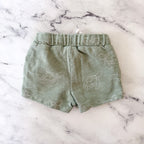 Little Planet Organic Sage Green Printed Turtles T-Shirt + Pull On Shorts Matching Set | 0-3m