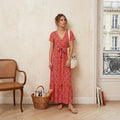 Abercrombie & Fitch Red Floral Maxi Dress | S