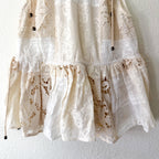 Zimmermann Petite Lace High Neck Sleeveless Peplum Top in Ivory | 0P