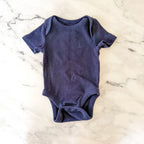 Baby Gap First Favorites Blue Cream Black Textured Short Sleeve Bodysuits Bundle x4 | sz 0-3m